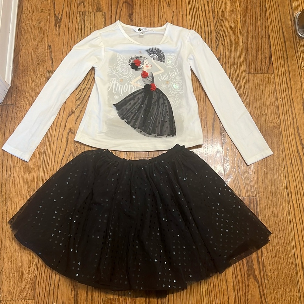 Girls Skirt and Shirt Matching Set